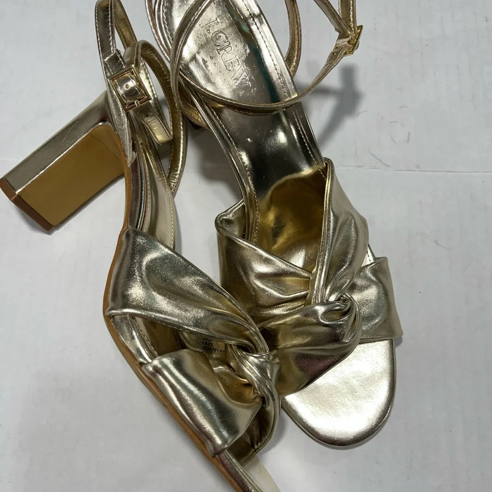 J. CREW TWISTED HEEL WITH ANKLE TIE